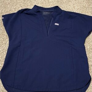 Figs Women's Navy Split-Neck Scrub Tunic